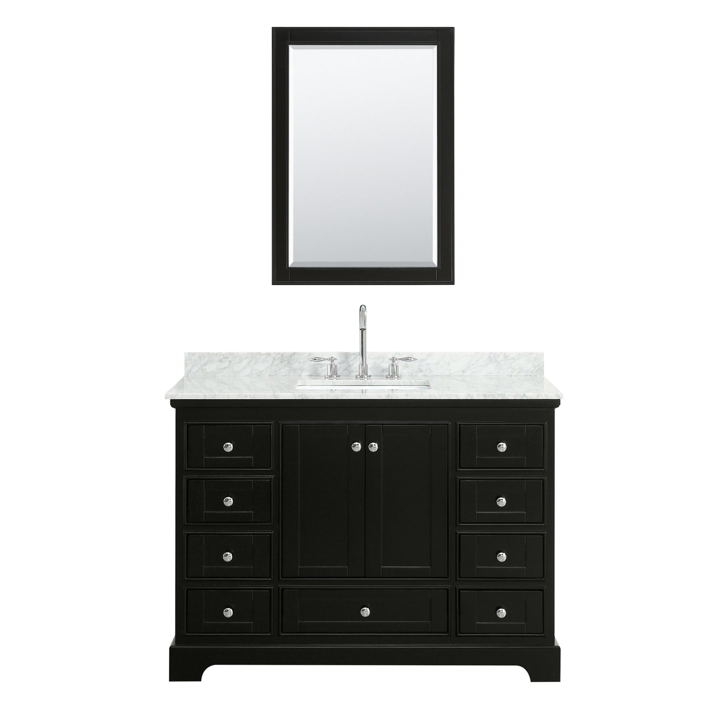 Deborah 48" Single Vanity in Dark Espresso, Top, Square Sink, Medicine Cabinet
