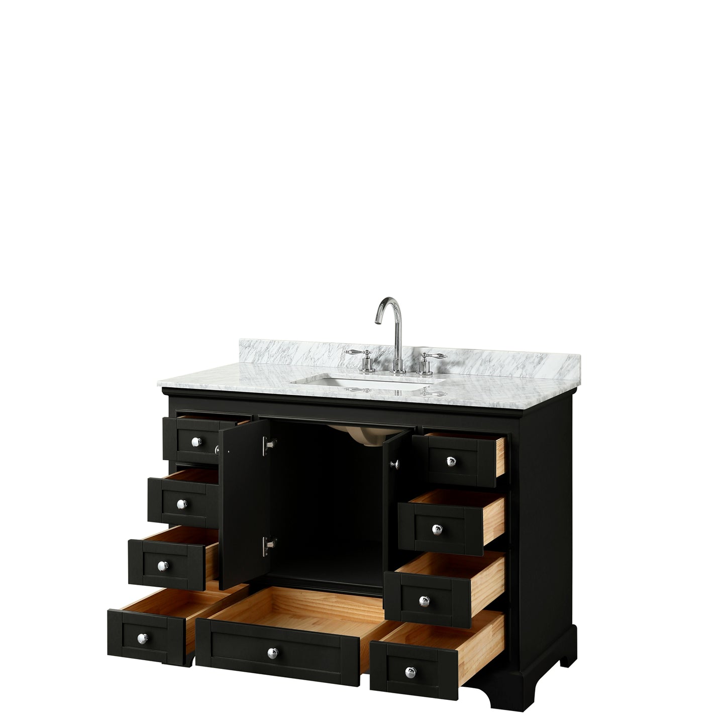 Deborah 48" Single Vanity in Dark Espresso, Top, Square Sink, No Mirror