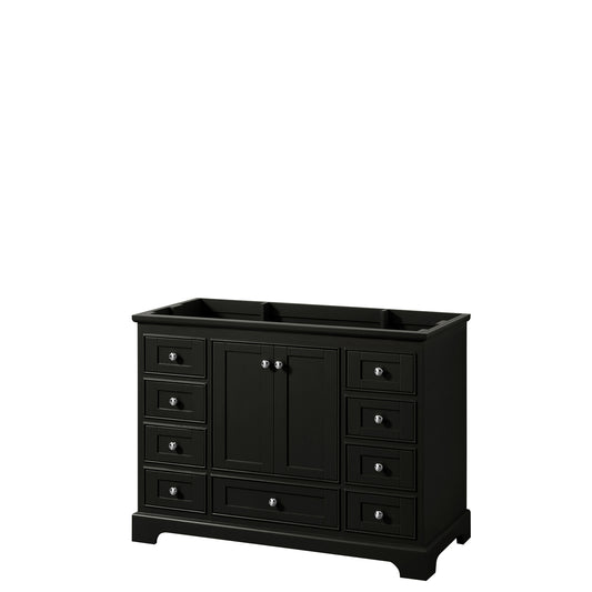 Deborah 48 Inch Single Bathroom Vanity in Dark Espresso, No Countertop, No Sink, and No Mirror