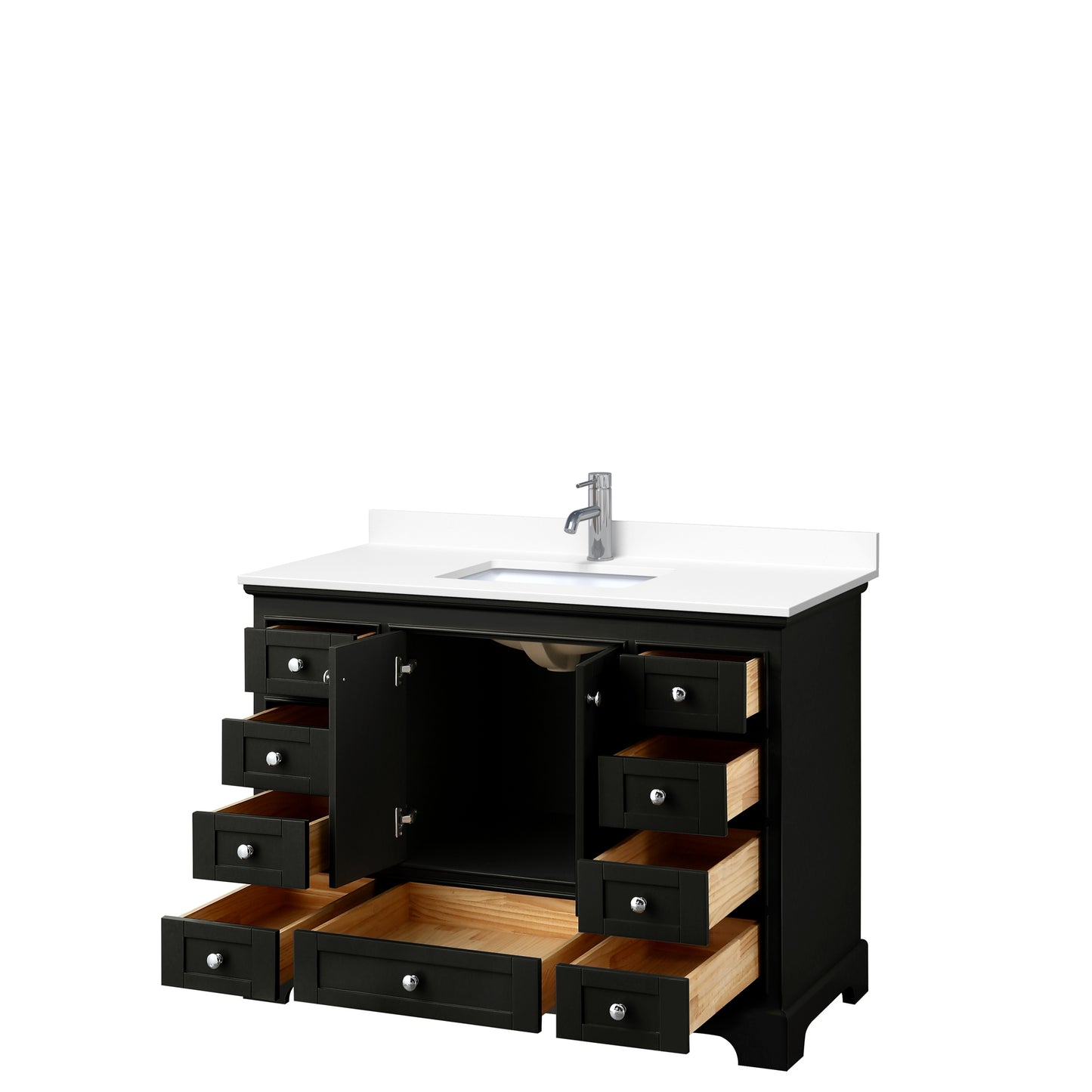 Deborah 48" Single Vanity in Dark Espresso, White Cultured Marble Top, Sink
