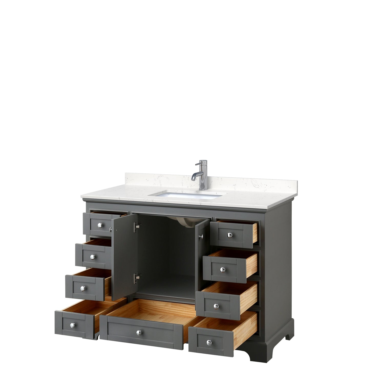 Deborah 48" Single Vanity in Dark Gray, Carrara Cultured Marble Top, Sink