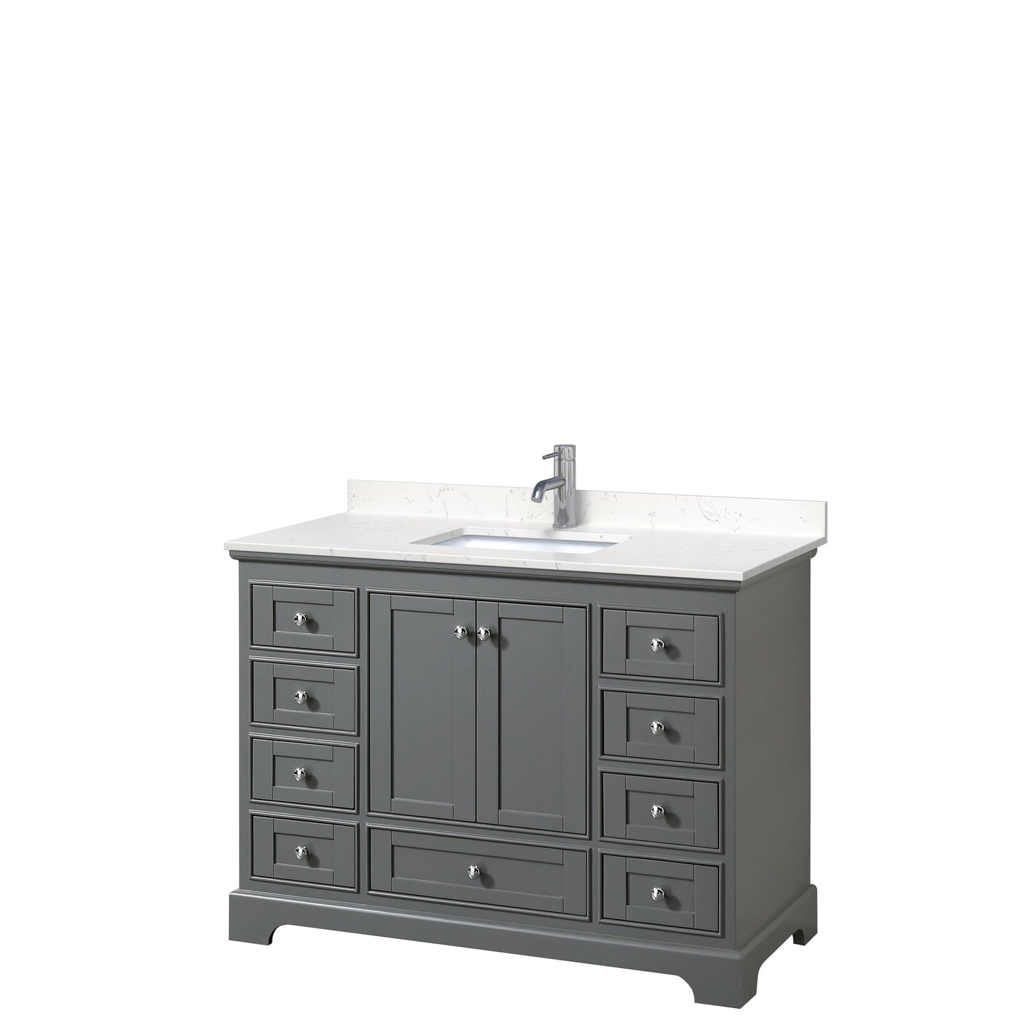 Deborah 48" Single Vanity in Dark Gray, Carrara Cultured Marble Top, Sink