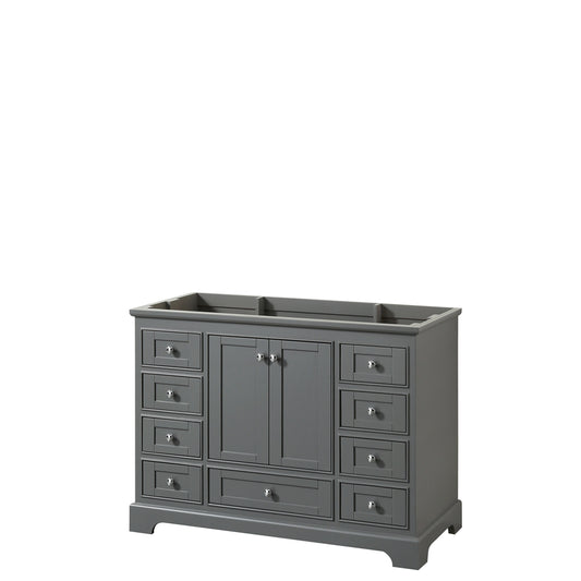 Deborah 48 inch Single Bathroom Vanity in Dark Gray, No Countertop, No Sink, and No Mirror