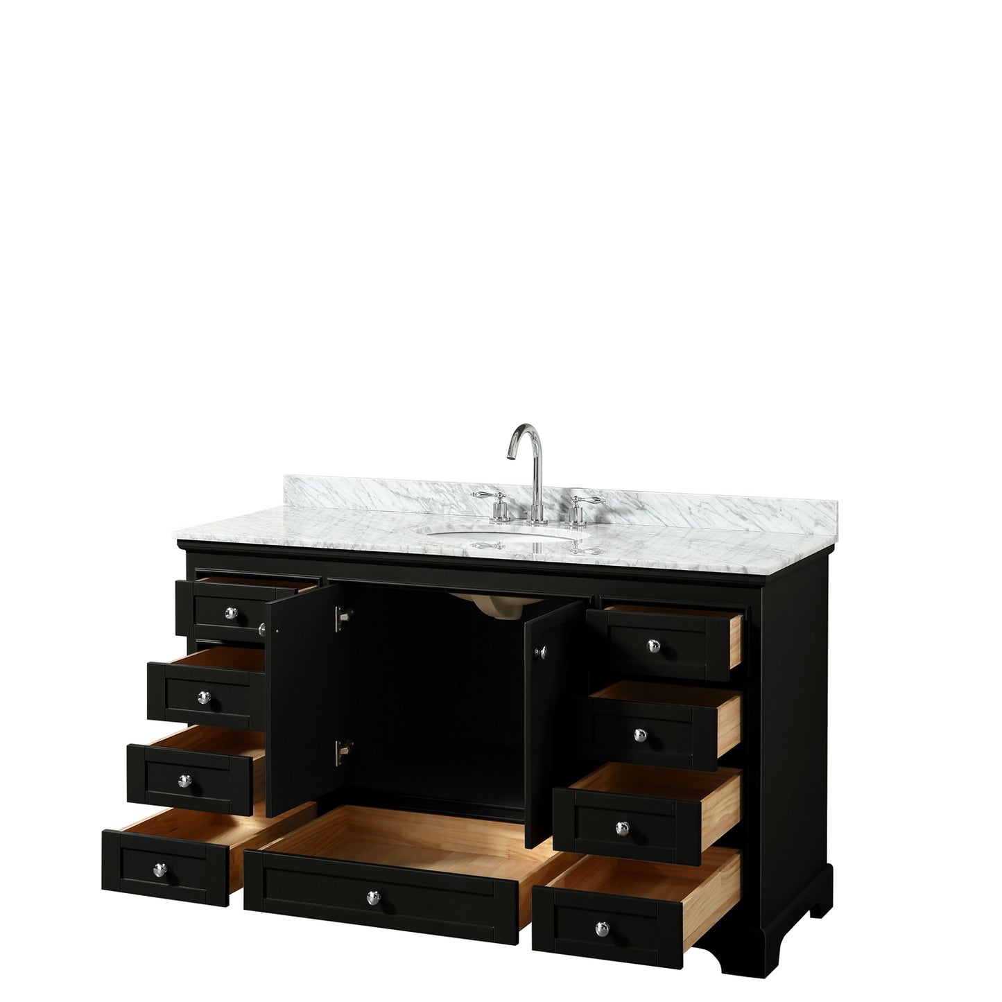 Deborah 60" Single Vanity in Dark Espresso, Top, Oval Sink, No Mirror