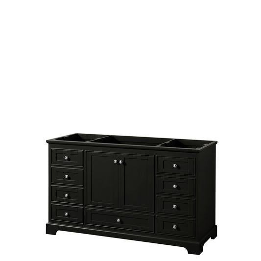 Deborah 60 Inch Single Bathroom Vanity in Dark Espresso, No Countertop, No Sink, and No Mirror