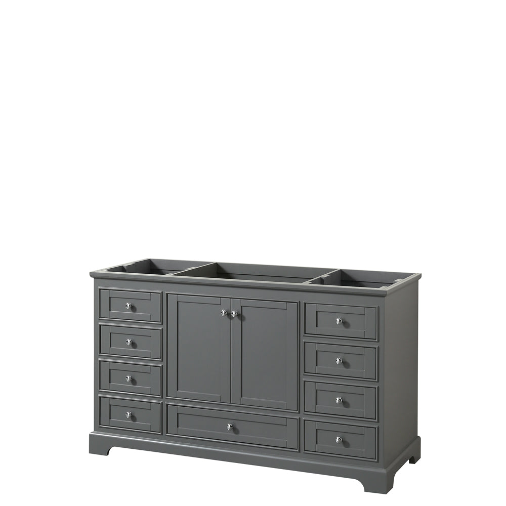 Deborah 60 inch Single Bathroom Vanity in Dark Gray, No Countertop, No Sink, and No Mirror