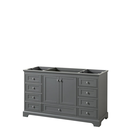 Deborah 60" Single Vanity in Dark Gray, No Top, No Sink, No Mirror