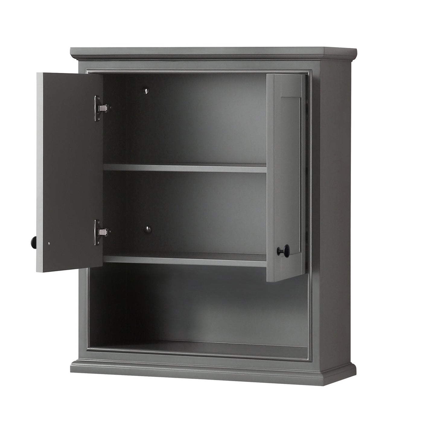 Deborah Over-the-Toilet Bathroom Wall-Mounted Storage Cabinet in Gray, Trim