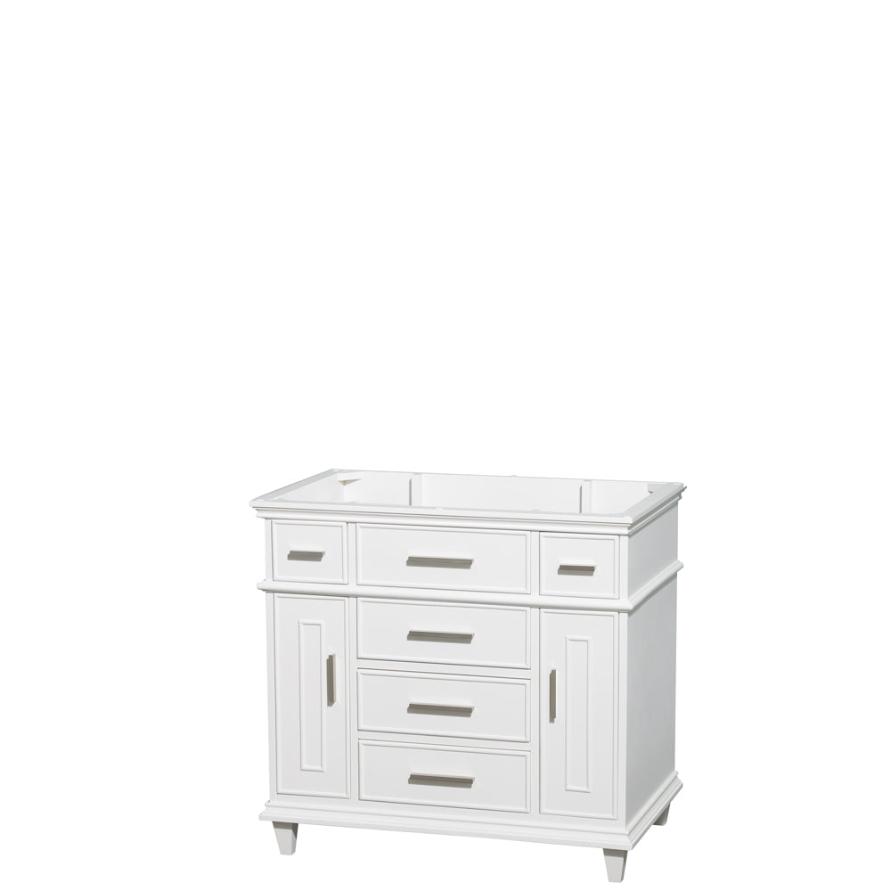 36 Inch Single Bathroom Vanity in White, No Countertop, No Sink, No Mirror