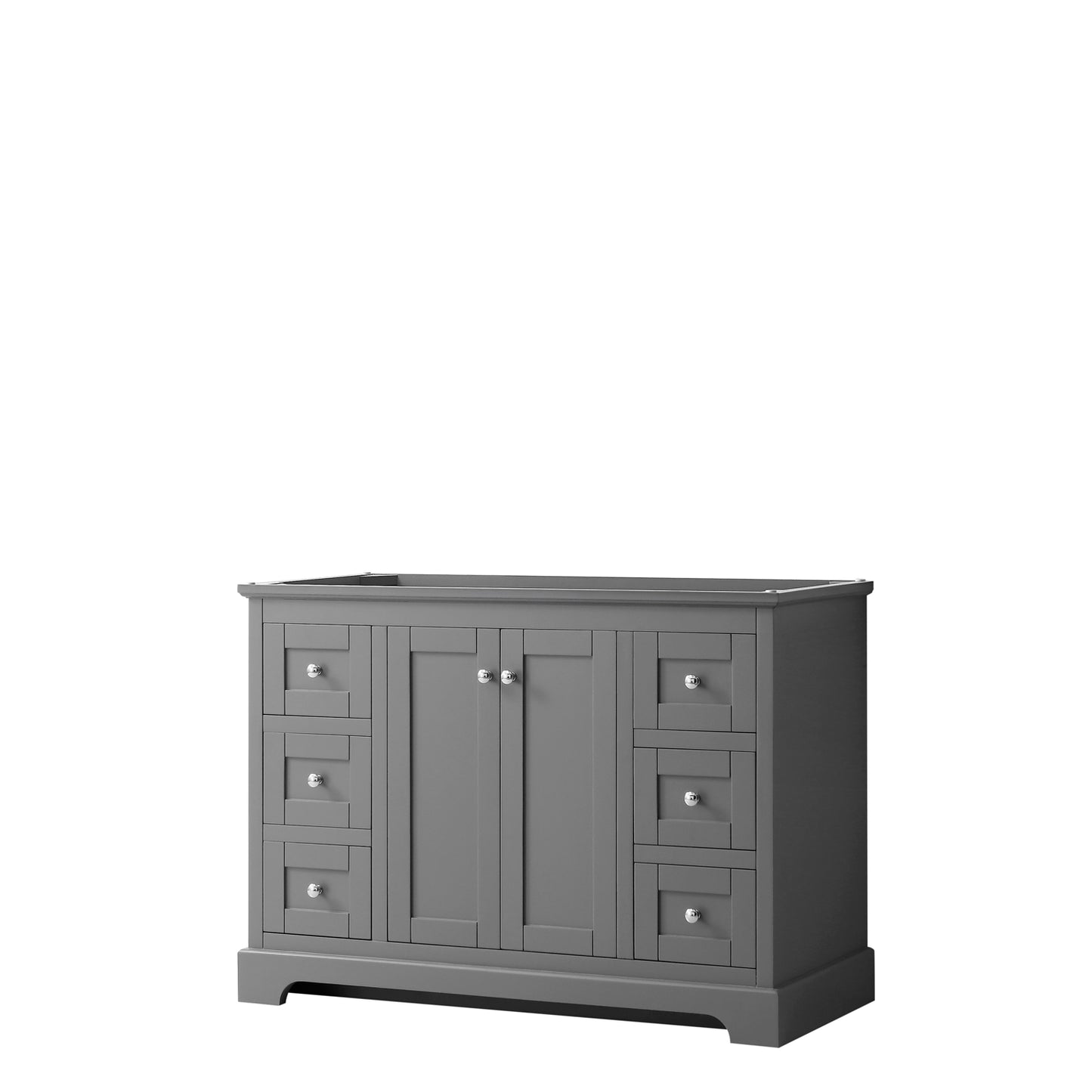 Avery 48 Inch Single Bathroom Vanity in Dark Gray, No Countertop, No Sink, and No Mirror