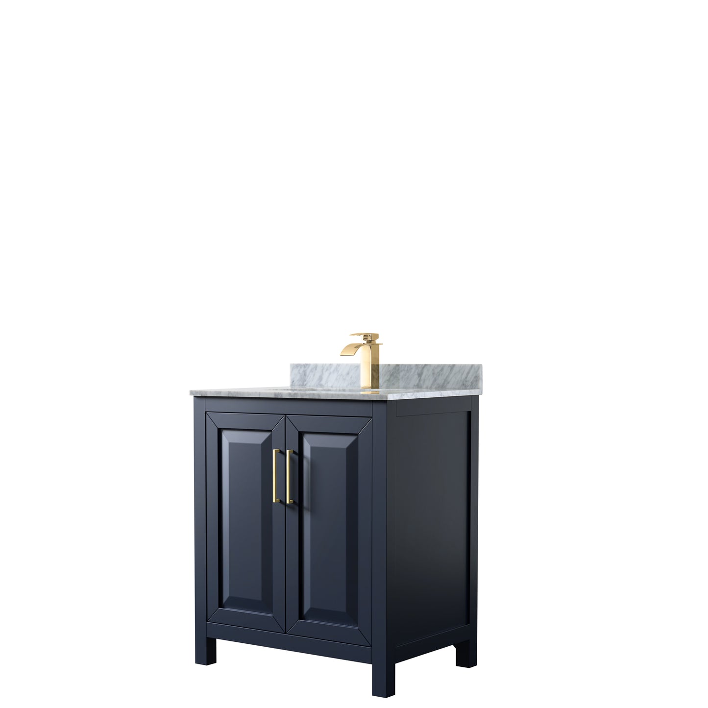 Daria 30" Single Vanity in Dark Blue, Top, Square Sink, No Mirror