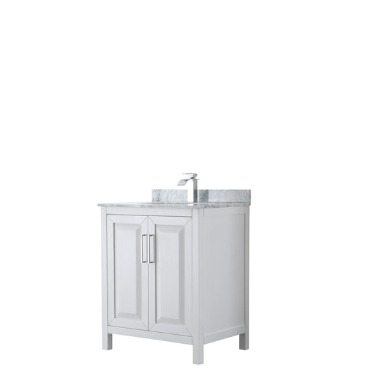 Daria 30" Single Vanity in White, Top, Square Sink, No Mirror