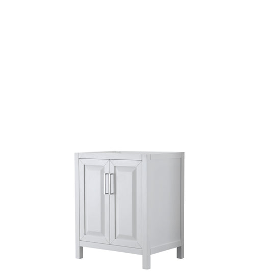 Daria 30 inch Single Bathroom Vanity in White, No Countertop, No Sink, and No Mirror