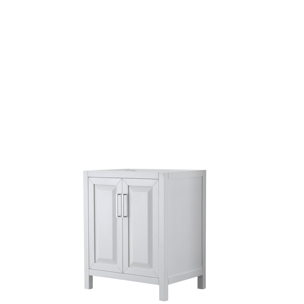Daria 30" Single Vanity in White, No Top, No Sink, No Mirror