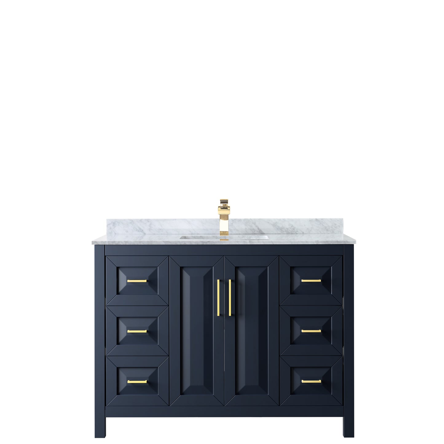Daria 48" Single Vanity in Dark Blue, Top, Square Sink, No Mirror