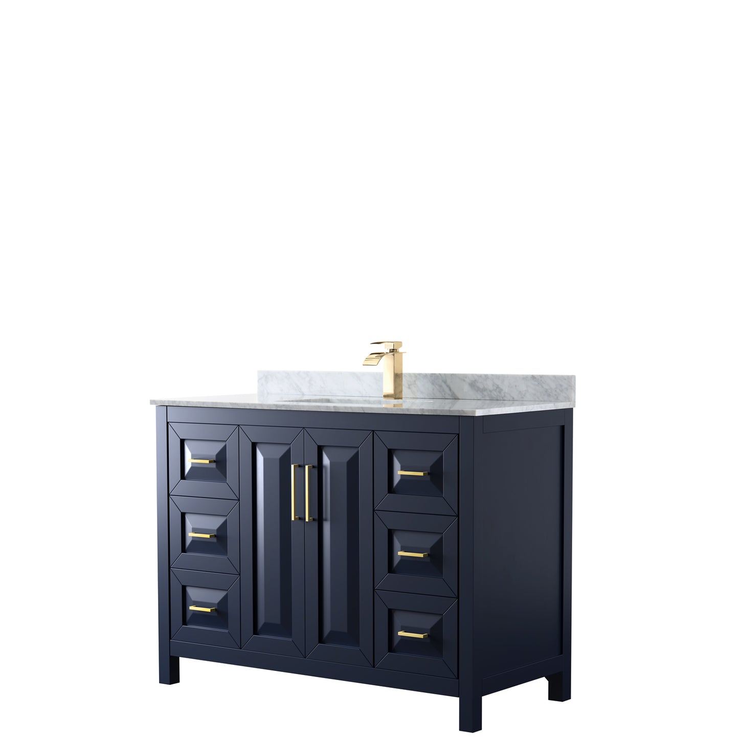 Daria 48" Single Vanity in Dark Blue, Top, Square Sink, No Mirror
