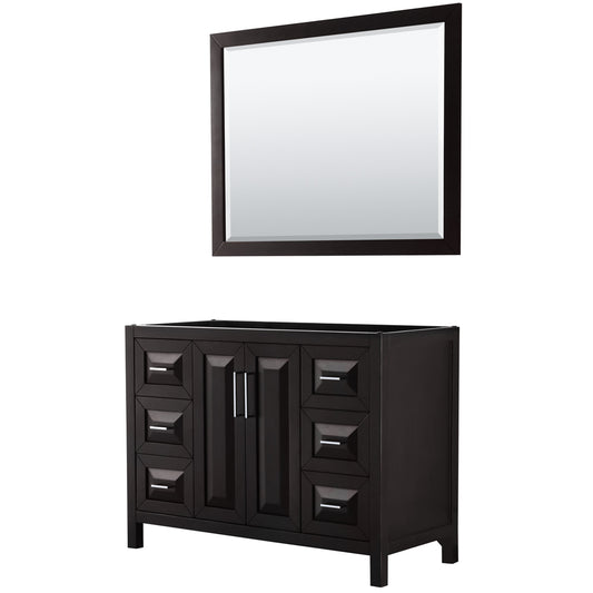 Daria 48" Single Vanity in Dark Espresso, No Top, No Sink, 46" Mirror