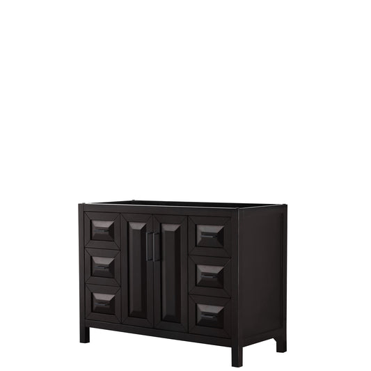 Daria 48" Single Vanity in Dark Espresso, No Top, No Sink, Matte Black Trim