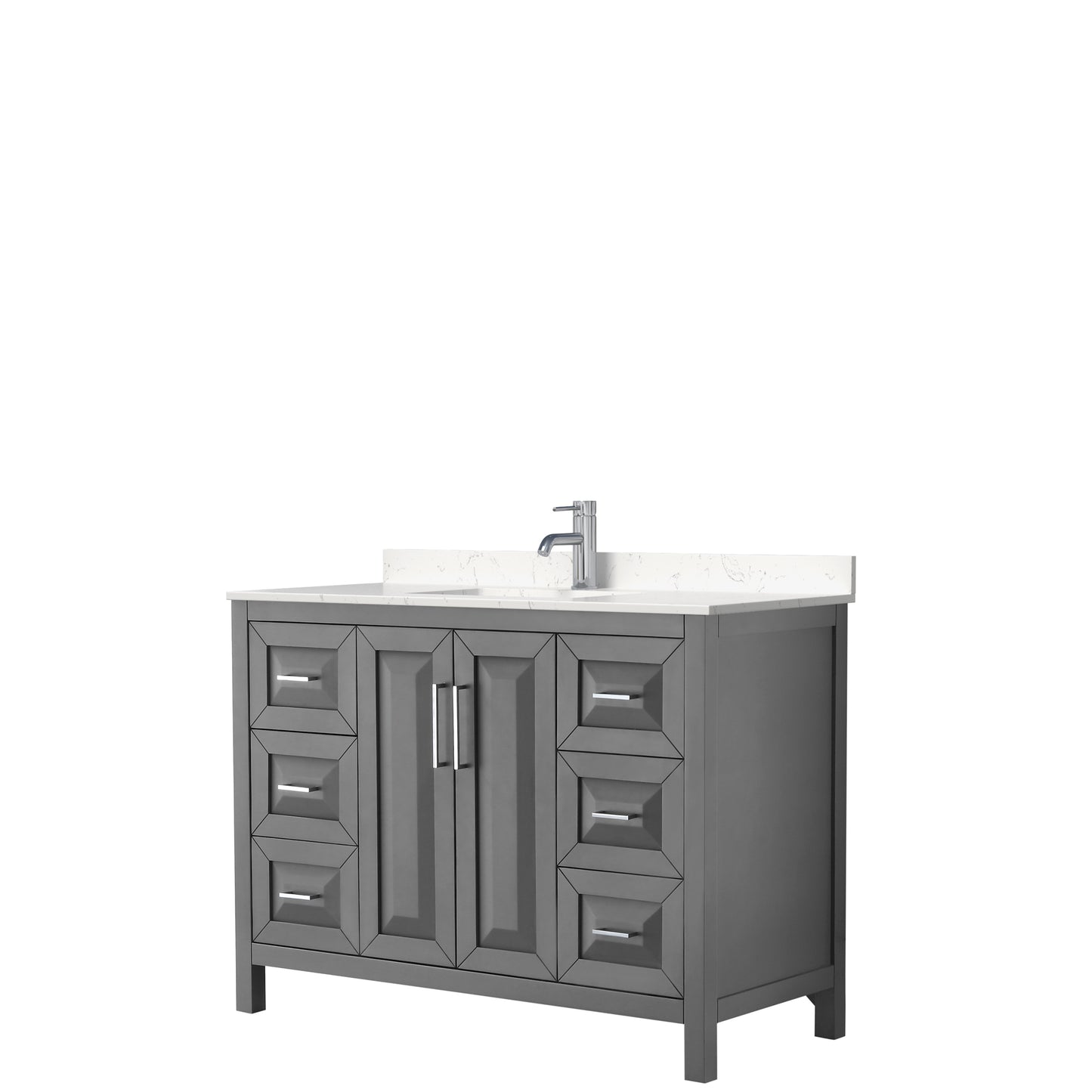 Daria 48" Single Vanity in Dark Gray, Carrara Cultured Marble Top, Sink