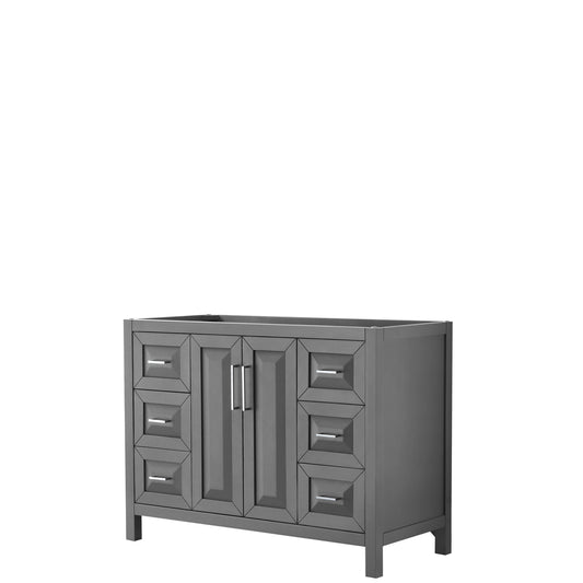 Daria 48 inch Single Bathroom Vanity in Dark Gray, No Countertop, No Sink, and No Mirror