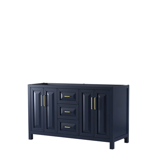 Daria 60" Double Vanity in Dark Blue, No Top, No Sink, No Mirror