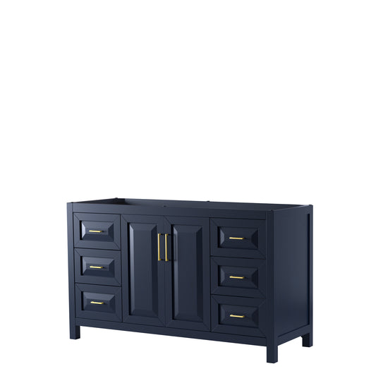 Daria 60" Single Vanity in Dark Blue, No Top, No Sink, No Mirror