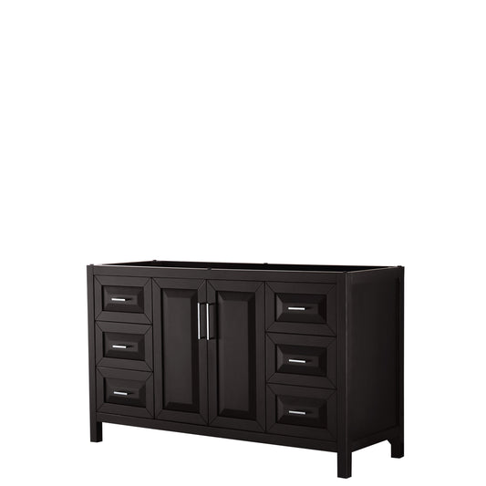 Daria 60" Single Vanity in Dark Espresso, No Top, No Sink, No Mirror