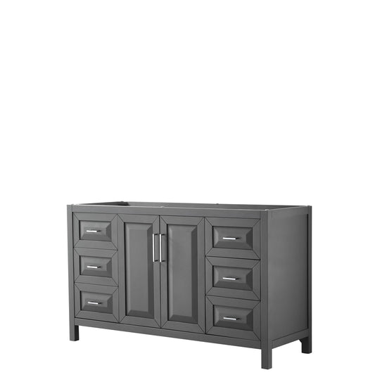 Daria 60 inch Single Bathroom Vanity in Dark Gray, No Countertop, No Sink, and No Mirror