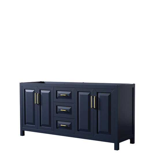 Daria 72" Double Vanity in Dark Blue, No Top, No Sink, No Mirror