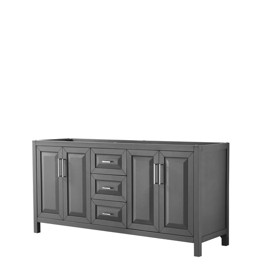 Daria 72" Double Vanity in Dark Gray, No Top, No Sink, No Mirror