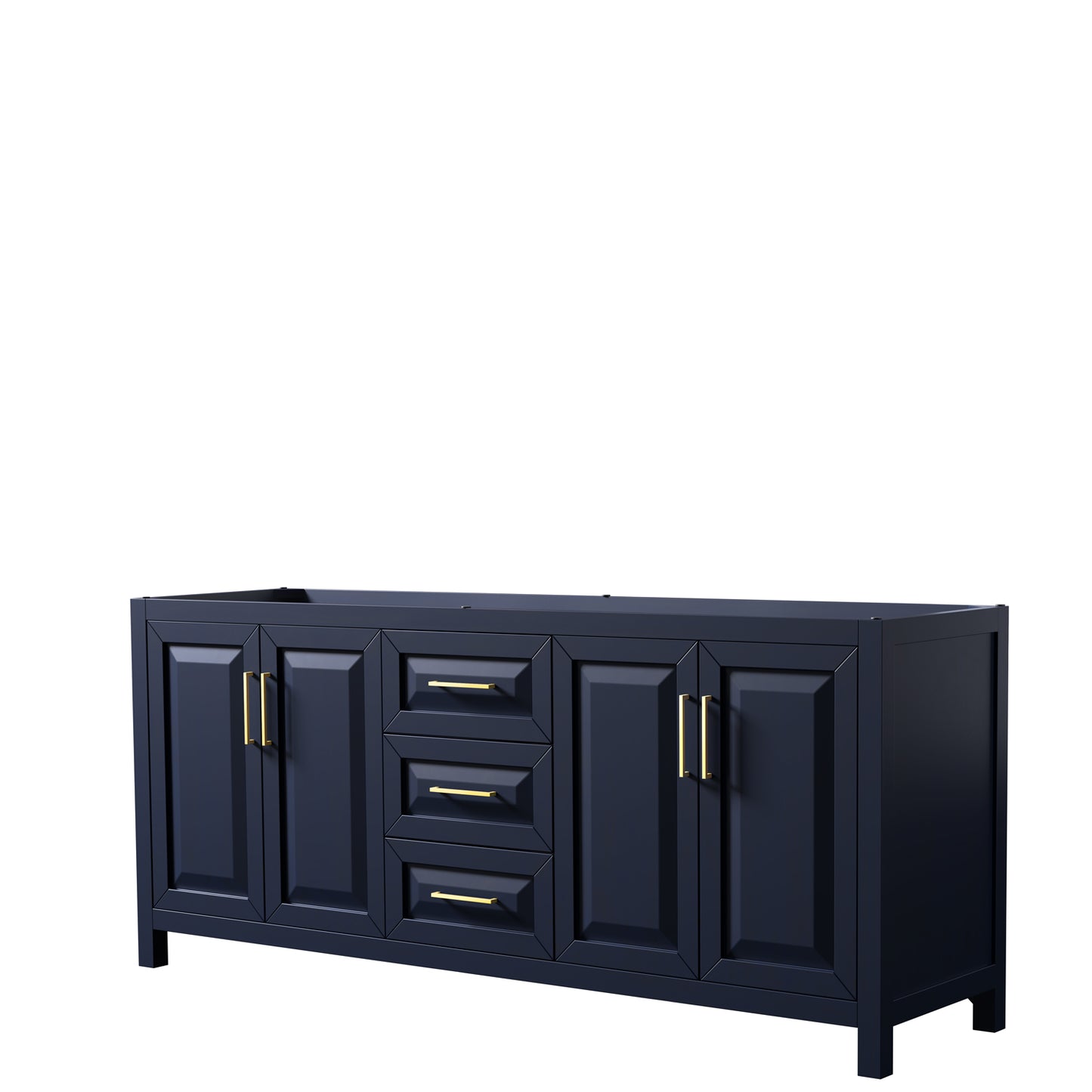Daria 80" Double Vanity in Dark Blue, No Top, No Sink, No Mirror