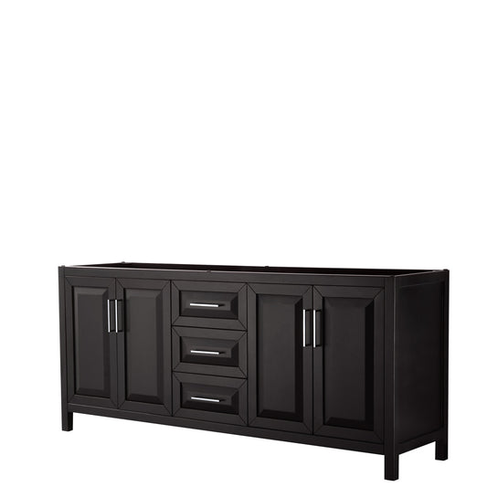 Daria 80 inch Double Bathroom Vanity in Dark Espresso, No Countertop, No Sink, and No Mirror