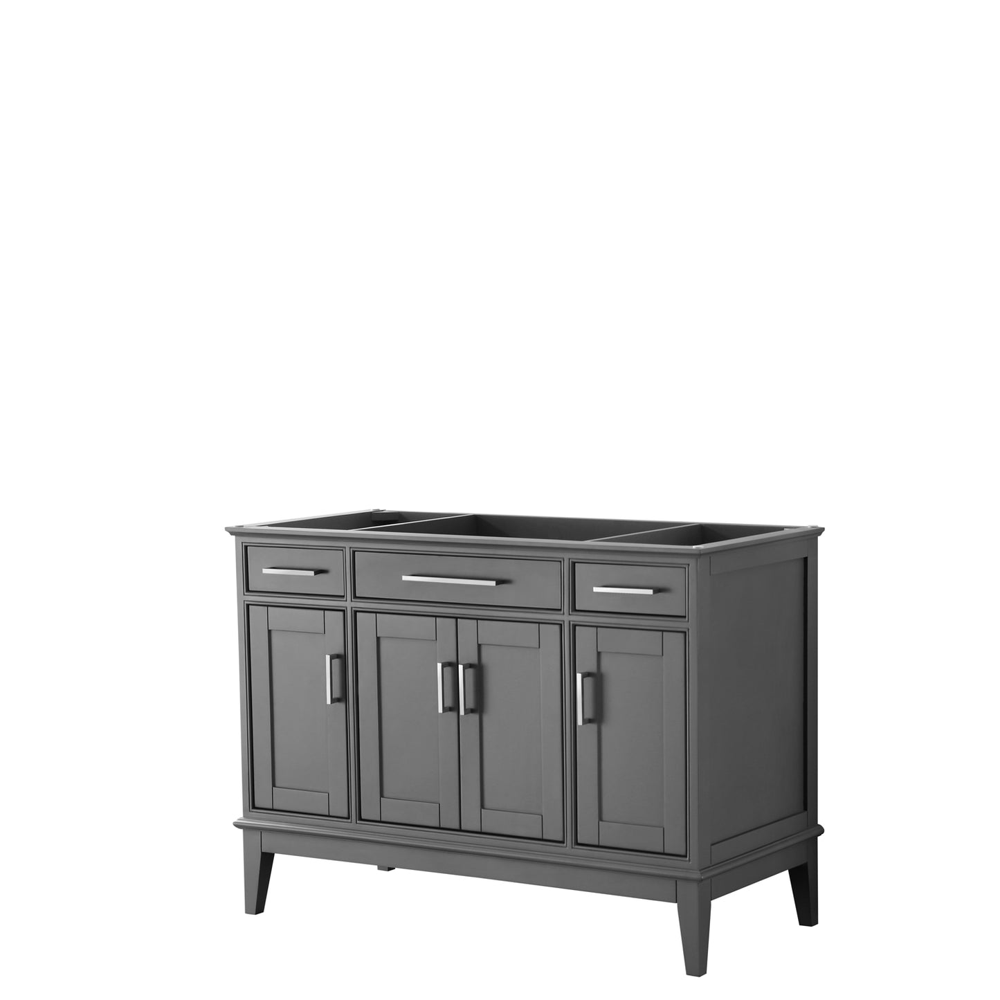 Margate 48 Inch Single Bathroom Vanity in Dark Gray, No Countertop, No Sink, and No Mirror