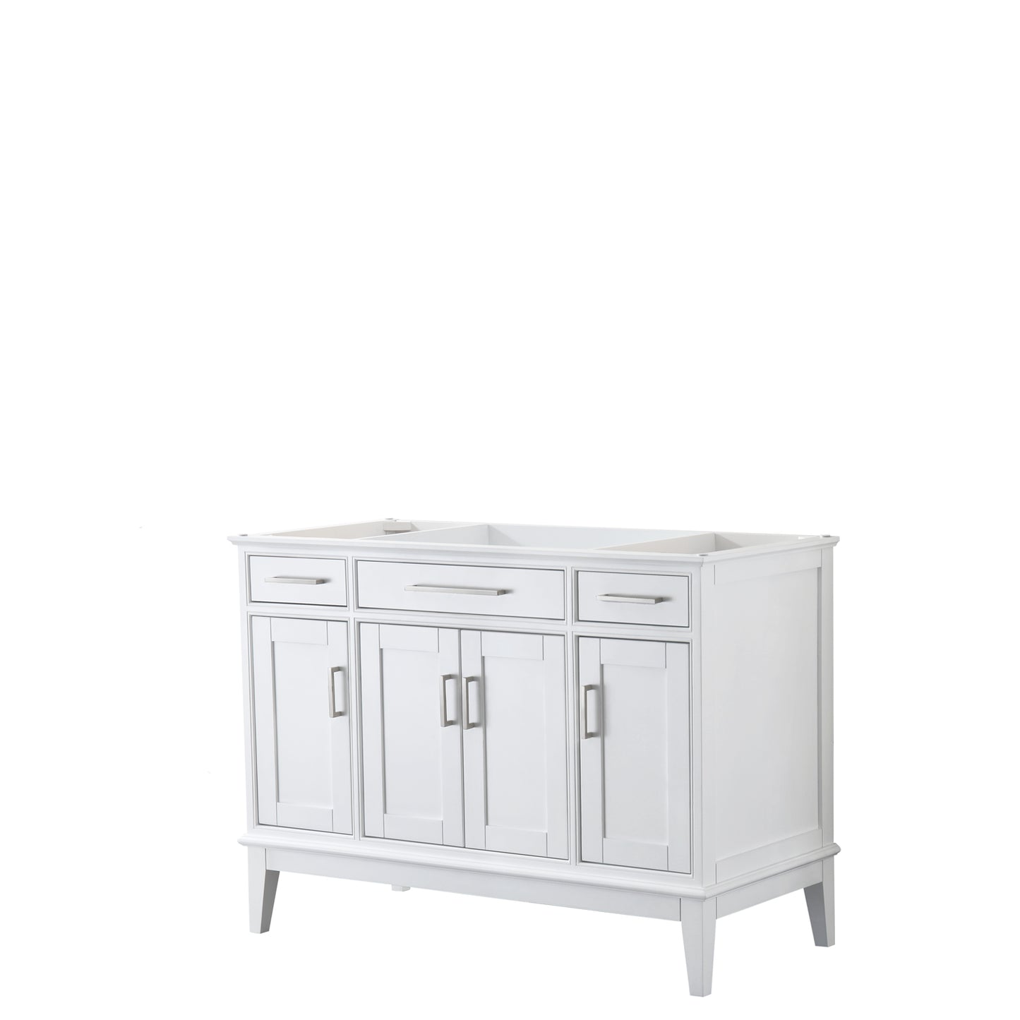 Margate 48 Inch Single Bathroom Vanity in White, No Countertop, No Sink, and No Mirror