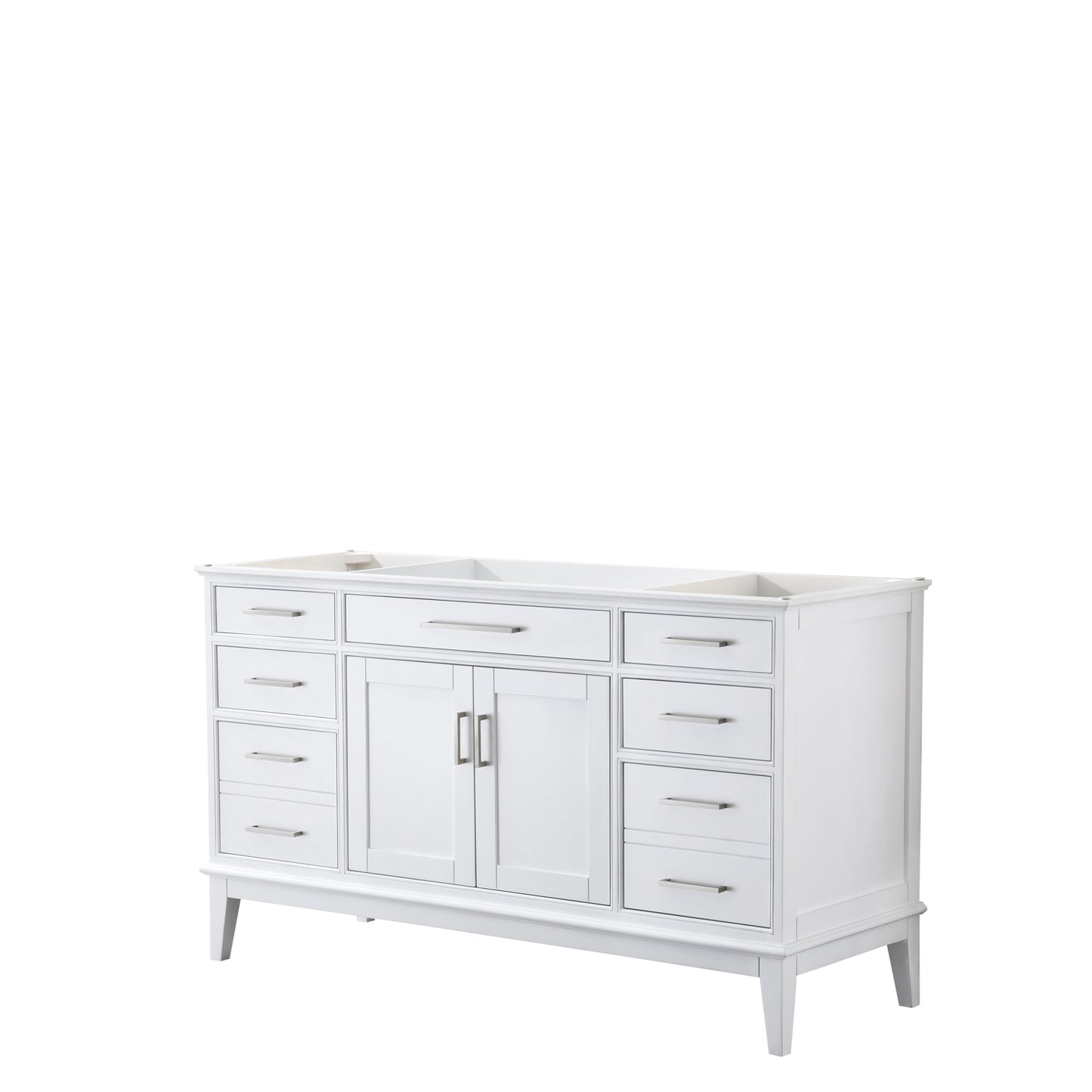 Margate 60 Inch Single Bathroom Vanity in White, No Countertop, No Sink, and No Mirror