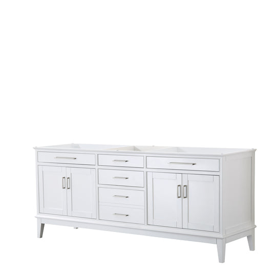 Margate 80" Double Vanity in White, No Top, No Sink, No Mirror