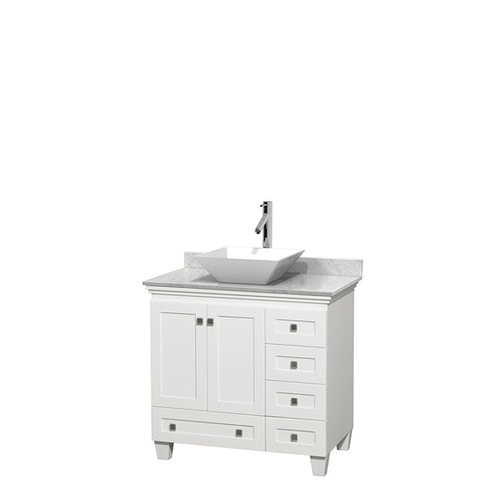 Acclaim 36" Single Vanity in White, Top, Pyra White Sink, No Mirror