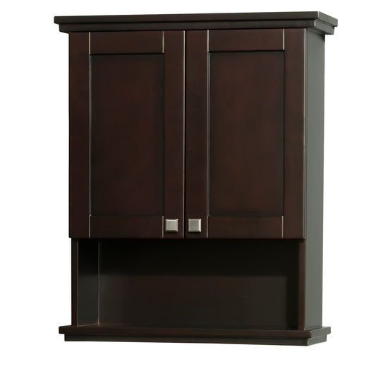 Acclaim Solid Oak Bathroom Wall-Mounted Storage Cabinet in Espresso