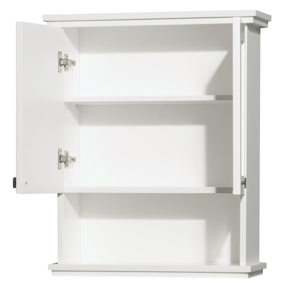 Acclaim Solid Oak Bathroom Wall-Mounted Storage Cabinet in White