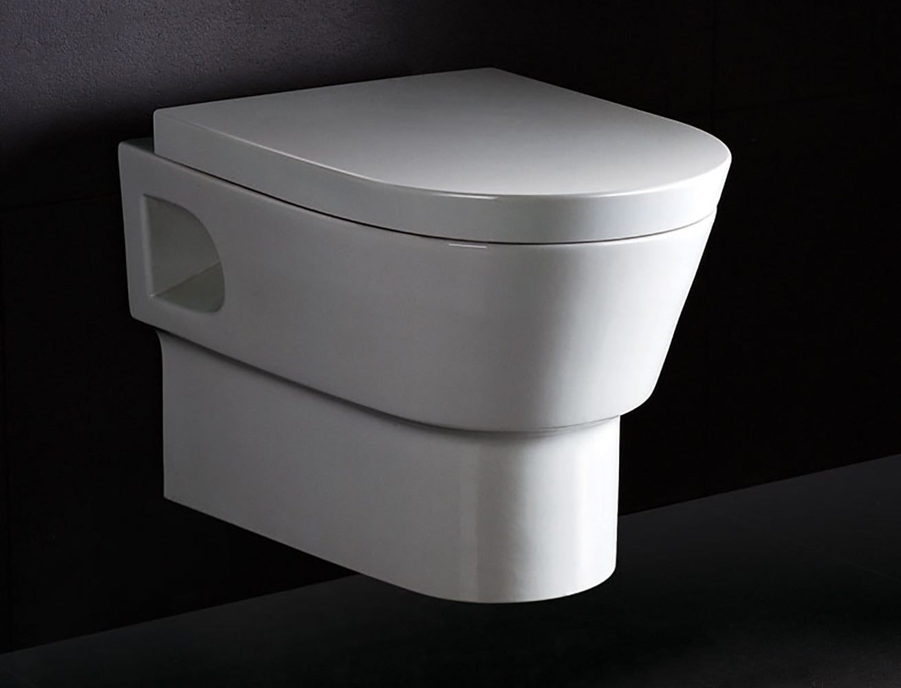 EAGO WD332 Round Modern Wall Mount Dual Flush Toilet Bowl