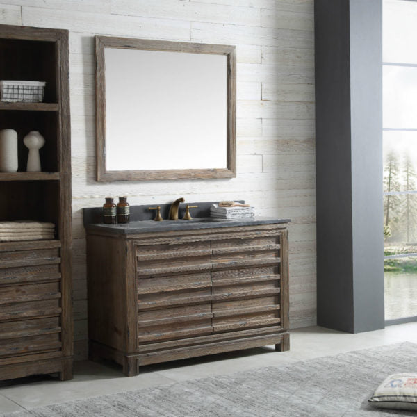 48" Wood Sink Vanity with White Marble Top from WH5148