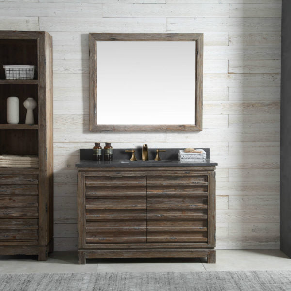 48" Wood Sink Vanity with White Marble Top from WH5148