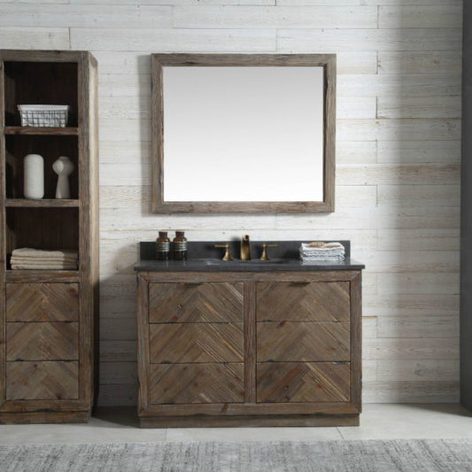 Legion Furniture WH8548 48 Inch Wood Vanity in Brown with Marble WH5148 Top, No Faucet