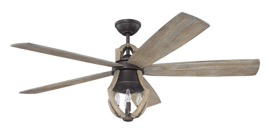 56" Winton Ceiling Fan in Weathered Pine