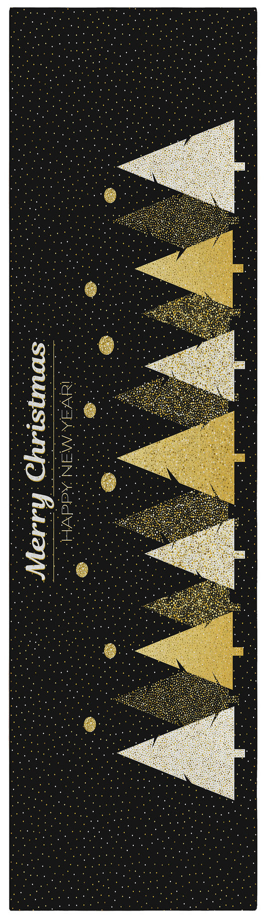 Indoor/Outdoor Wonderland WN11 Black Washable 2'3" x 7'6" Runner Rug