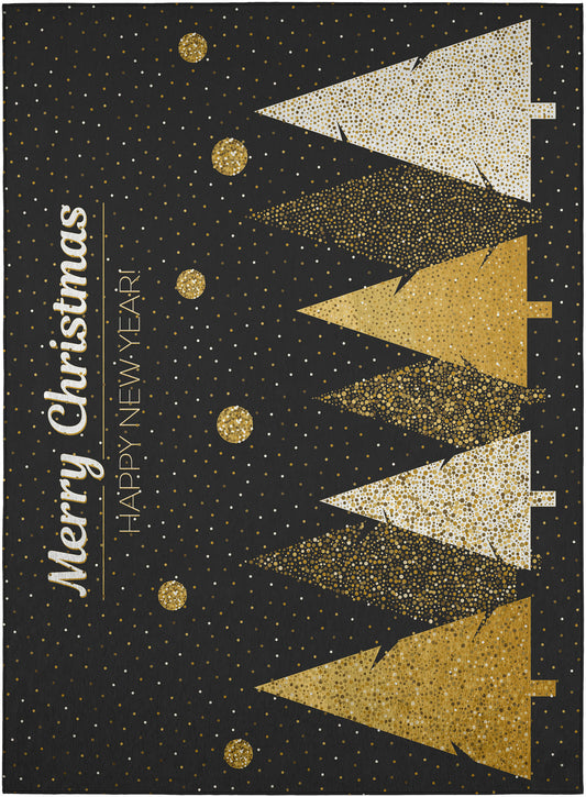 Indoor/Outdoor Wonderland WN11 Black Washable 3' x 5' Rug