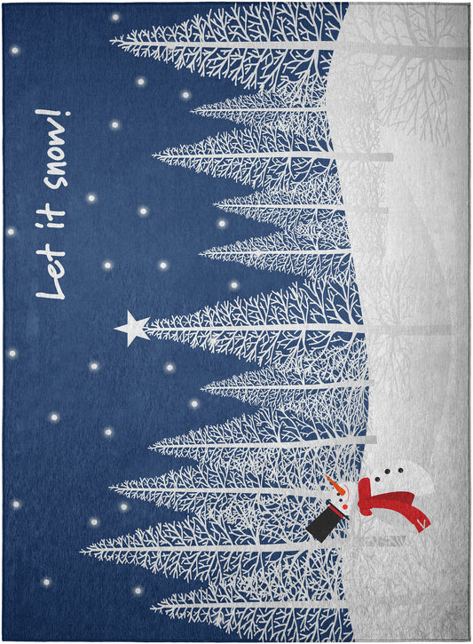 Indoor/Outdoor Wonderland WN12 Navy Washable 5' x 7'6" Rug