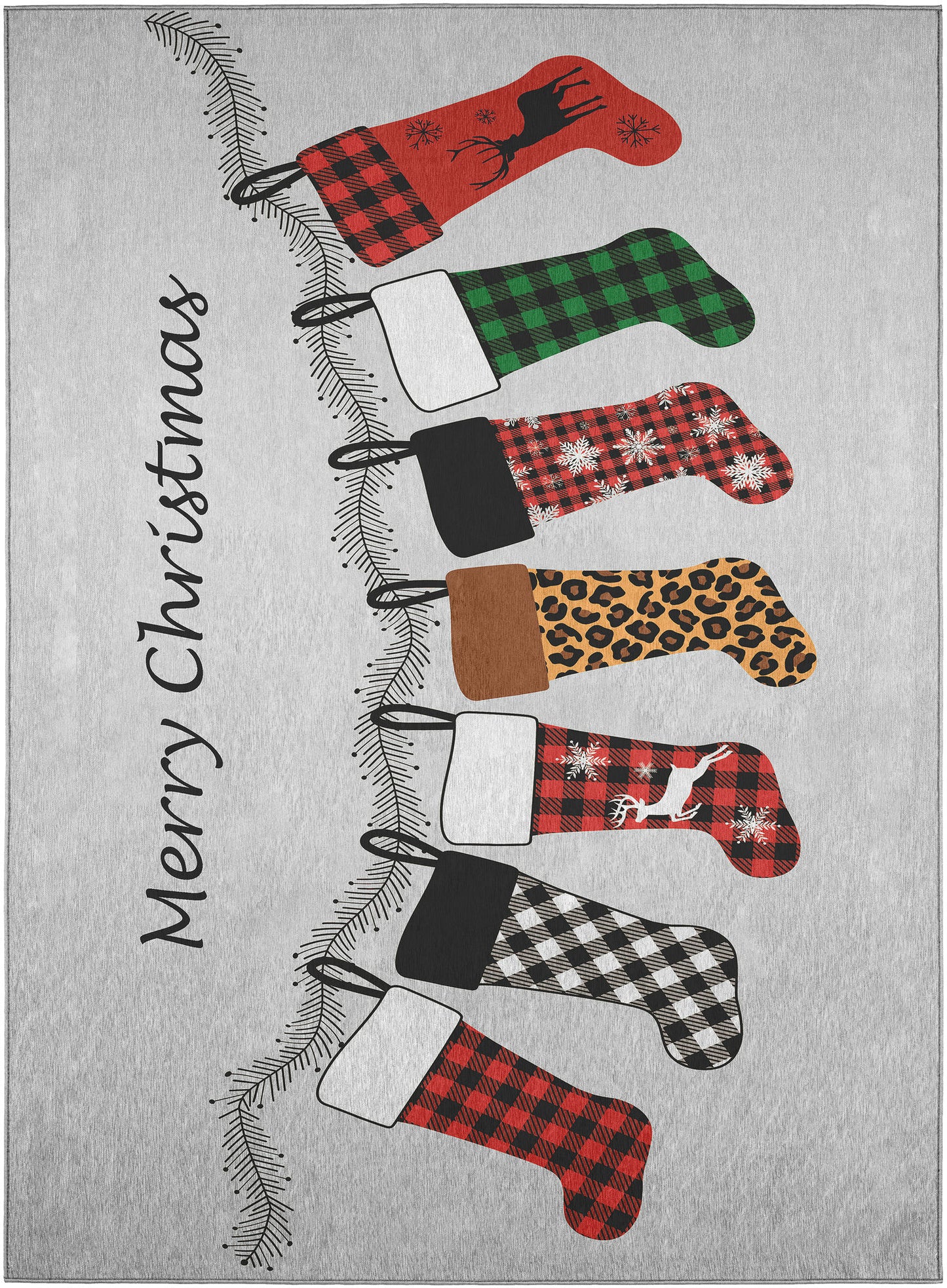 Indoor/Outdoor Wonderland WN5 Silver Washable 5' x 7'6" Rug