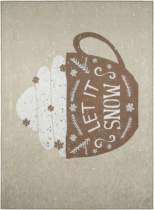 Indoor/Outdoor Wonderland WN7 Beige Washable 30" x 46" Rug