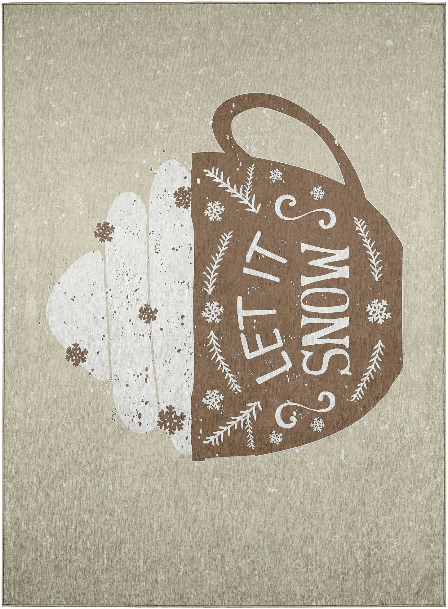 Indoor/Outdoor Wonderland WN7 Beige Washable 3' x 5' Rug